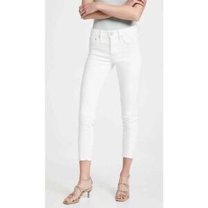 MOUSSY VINTAGE Burnside Skinny Jeans Womens 29 White Distressed Raw Hem Altered
